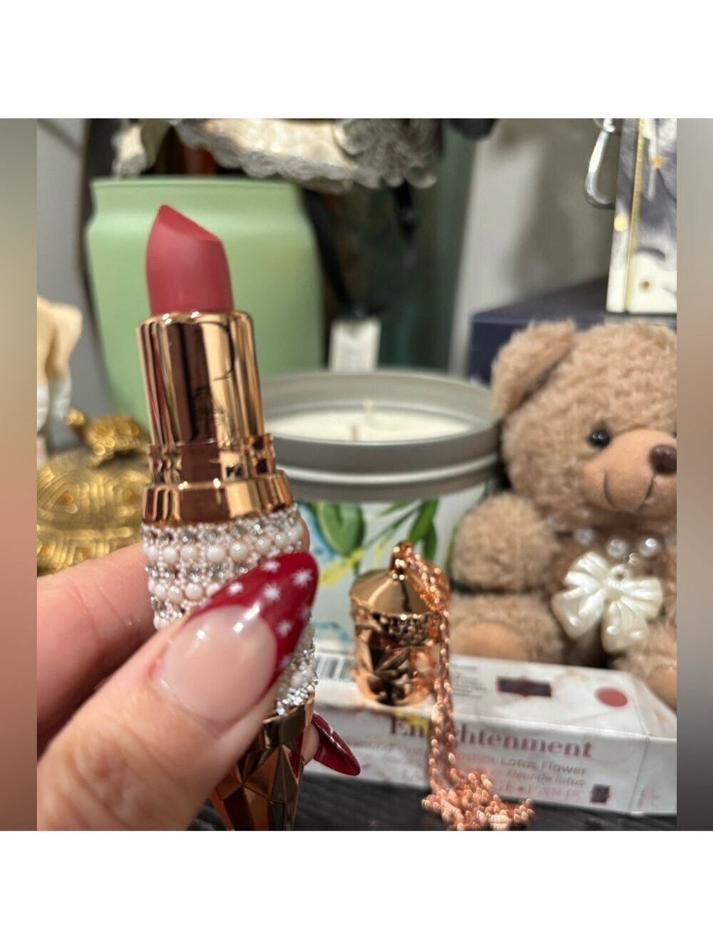 ENLIGHTENMENT 
LA PRESTIGE DIAMOND Velvet Lipstick Lotus Flower. NIB